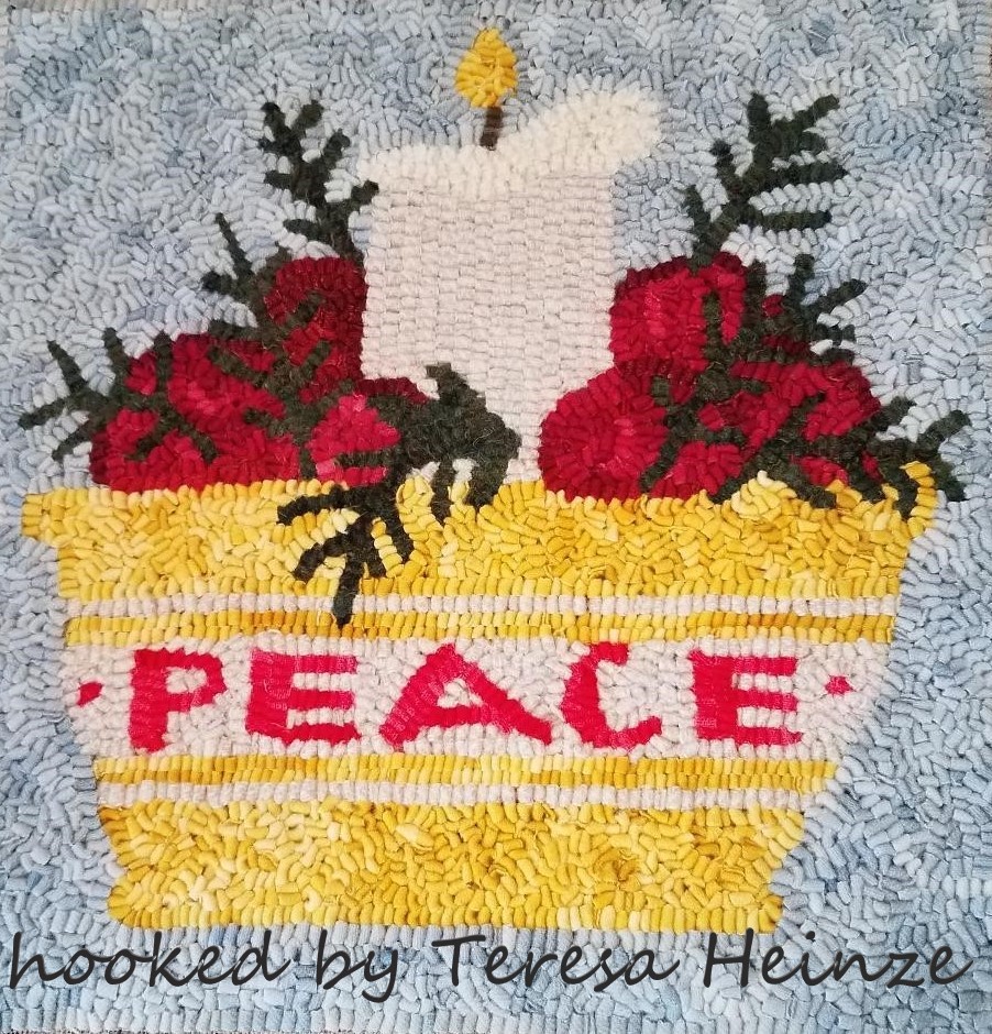 PEACE, 16 x 16 Holiday Pattern, by P is for Primitive