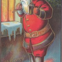 A Merry Christmas to All, 26 x 17,Vintage Postcard Pattern From Joan Moshimer's Studio