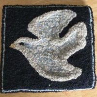 Dove From Joan Moshimer's Studio, MT2C 7.5" square, Rug Hooking Pattern Only