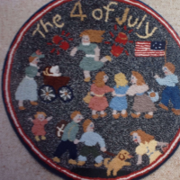 Fourth Of July Chair Seat, Joan Moshimer Pattern 15" Round  MCS 255