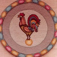 Rooster, Joan Moshimer Studio presents Anita Allen pattern, 15" round, A 44