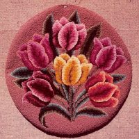 Spray of Tulips Chair Seat MCS 111 Joan Moshimer Pattern 15" Round