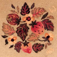 Strawberry Primitive Chair Seat MCS 202 Joan Moshimer Pattern 15" Round