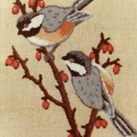 Chickadees and Barberries, MP68 Joan Moshimer Studio Pattern 16" x 20"