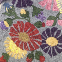 Beverly Meadow Pillow Pattern A 18 x 18 From Joan Moshimer's Studio Rug Hooking Pattern Only