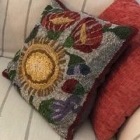 Beverly Meadow Pillow Pattern B 18 x 18 From Joan Moshimer's Studio Rug Hooking Pattern Only