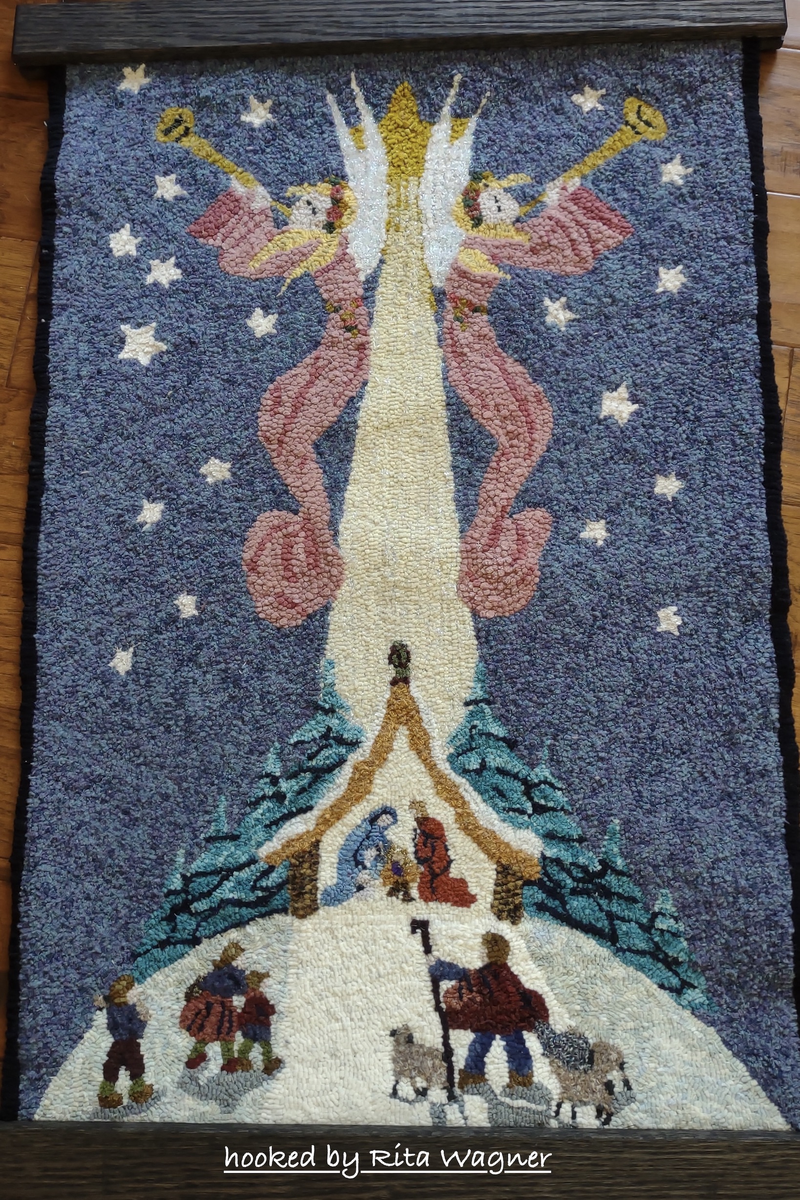 Oh Silent Night, 36 x 22, Vintage Postcard Pattern From Joan Moshimer's Studio - Image 3