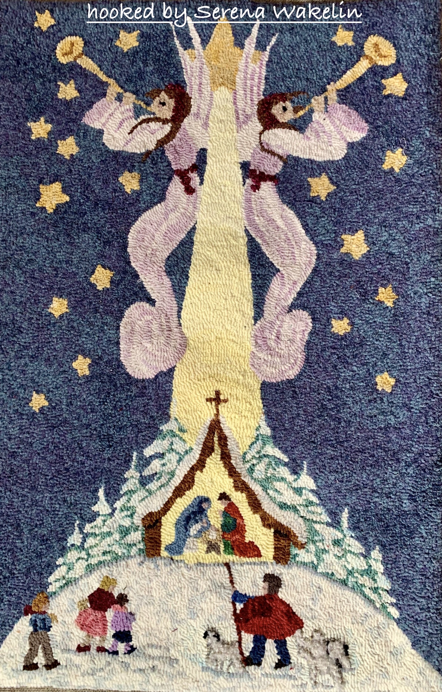 Oh Silent Night, 36 x 22, Vintage Postcard Pattern From Joan Moshimer's Studio - Image 4