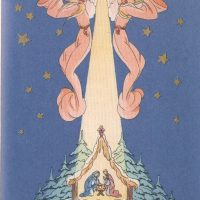 Oh Silent Night, 36 x 22, Vintage Postcard Pattern From Joan Moshimer's Studio