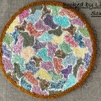 Broken Glass, Chair Seat 15" round, from Joan Moshimer's Studio