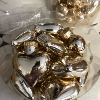 Ornaments Deck Your Feather Tree Tub of Mini Hearts Shiny Gold!