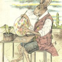 Sir Rabbit, 22 x 30, Vintage Postcard Pattern From Joan Moshimer's Studio