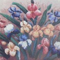 Iris half round pattern by Joan Moshimer, M315 23 x 37