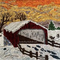 Covered Bridge in Winter, M183, 24" x 36" by Joan Moshimer
