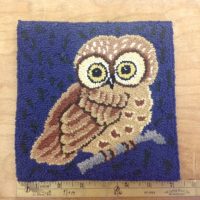 Cute Owl Tile, 7" Tile, Rug Hooking Pattern by Joan Moshimer Studio, MT8