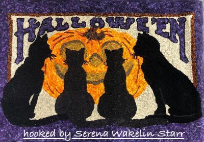 Four Tails of Halloween 24" x 36", Vintage Postcard Pattern From Joan Moshimer's Studio - Image 9