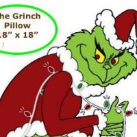 Grinch Pillow by P is for Primitive, 18 x 18