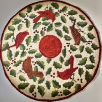 Woodland Cardinal and Holly 24" Tree Skirt, by P is for Primitive