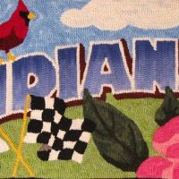 Indiana, Vintage State Postcard, Pattern by Cactus Needle, 17" x 30"