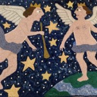 Mr. & Mrs. Angel, Pattern by Cactus Needle, 23 1/4” X 30”