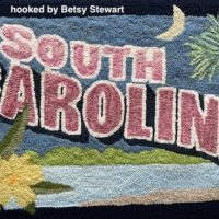 South Carolina, Vintage State Postcard, Pattern by Cactus Needle, 17" x 30"