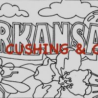 Arkansas, Vintage State Postcard, Pattern by Cactus Needle, 17" x 30"