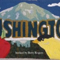 Washington, Vintage State Postcard, Pattern by Cactus Needle, 17" x 30"