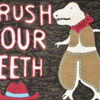 Brush Your Teeth, Pattern by Cactus Needle, 30 1/2" X 22 1/4”