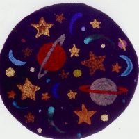 Cosmos, Pattern by Cactus Needle, 23 1/2" round