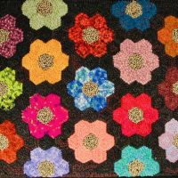Grannie's Flower Garden, Pattern by Cactus Needle, 26 1/2" X 19 1/2"