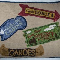 Lodge Sign, Pattern by Cactus Needle, 33”  X 40 1/2"