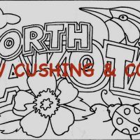 North Dakota, Vintage State Postcard, Pattern by Cactus Needle, 17" x 30"