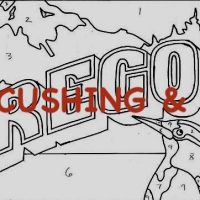 Oregon, Vintage State Postcard, Pattern by Cactus Needle, 17" x 30"