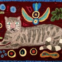 Outdoor Cat, Pattern by Cactus Needle, 14 3/4” X 24 1/2”