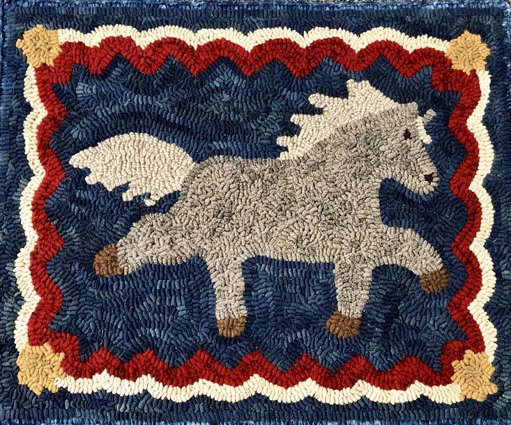 Prancing Pony, Pattern by Cactus Needle, 19 3/4” X 25”