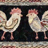 Rooster Stand-Off, Pattern by Cactus Needle, 11 1/2” X 20”