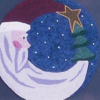 Santa Moon Large, Holiday Pattern by Cactus Needle, 22" round