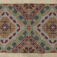 Sheep Kaleidoscope II, 2 Square, Pattern by Cactus Needle, 61 1/2" x 30 3/4"