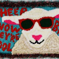 Sheep Know They're Cool, Pattern by Cactus Needle, 14” X 8 1/2”