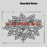 Stenciled Rose, Pattern by Cactus Needle, 23 1/2" X 31 1/2"