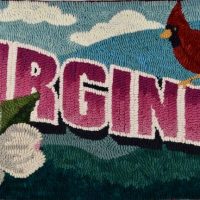 Vintage State Postcard, Pattern by Cactus Needle, 17" x 30"