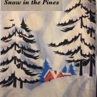 Snow in the Pines, Vintage Postcard Pattern From Joan Moshimer's Studio 21 x 18