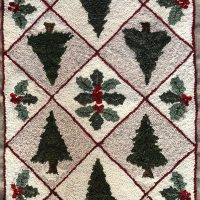 The Holly and Pine Tree Sampler Full Size , 22 1/2" x 45 1/2", by Joan Moshimer
