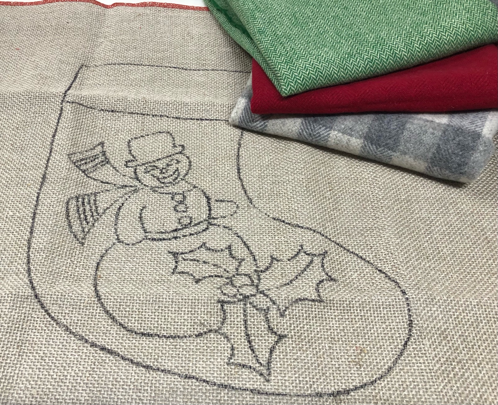 Jolly Snowman Stocking - PATTERN ONLY, Joan Moshimer M30, 11 x 9