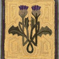 Celtic Thistle Pillow  Rug Hooking Pattern- Celtic Heritage Series, P is for Primitive Pattern, 16 x 16