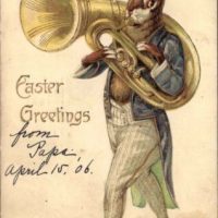 Mr. Rabbit's Spring Song, Vintage Postcard Pattern From Joan Moshimer's Studio 26 x 16