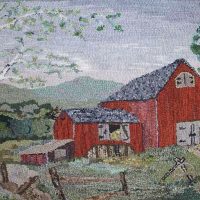 Red Barn & Birches, M373, Joan Moshimer Pattern, 19" x 27"