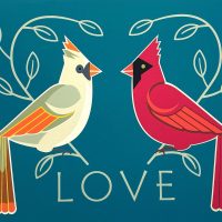 Cardinal LOVE, 11 x 13 1/2, Our Newest Pattern by Cindy Lindgren