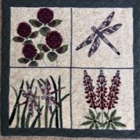 Arts and Crafts Dragonfly/Floral Four Squared, by Cindy Lindgren