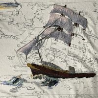 East Wind Sailing Ship, 32" x 41" by Joan Moshimer  M73